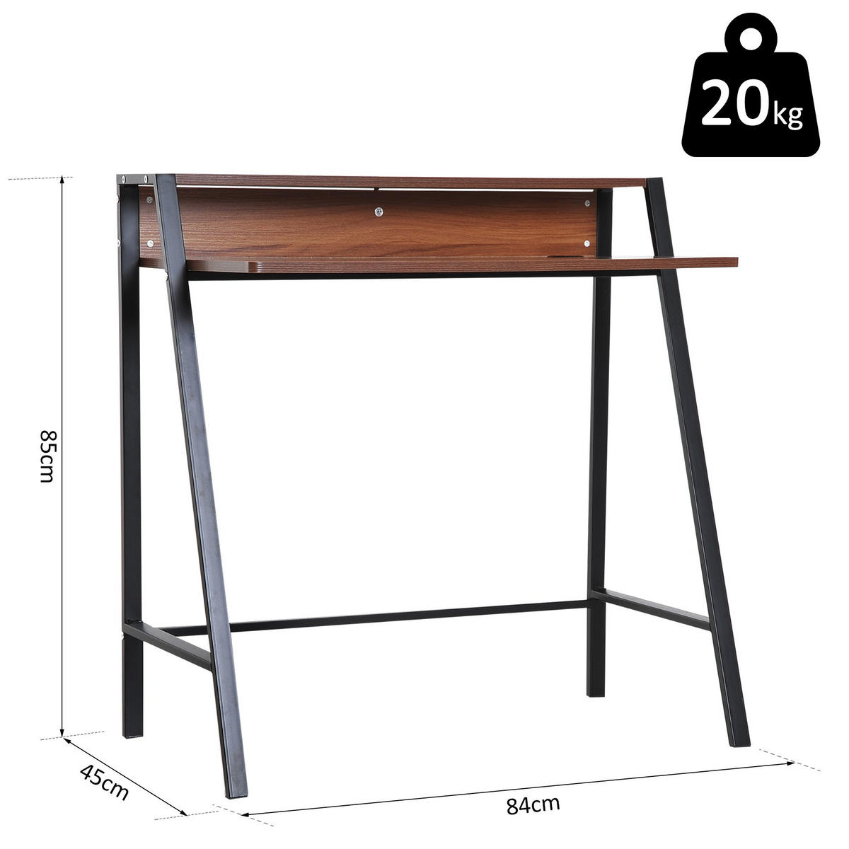 SCHREIBTISCH Braun - Braun, Holz (45/84/85cm) - Jamb