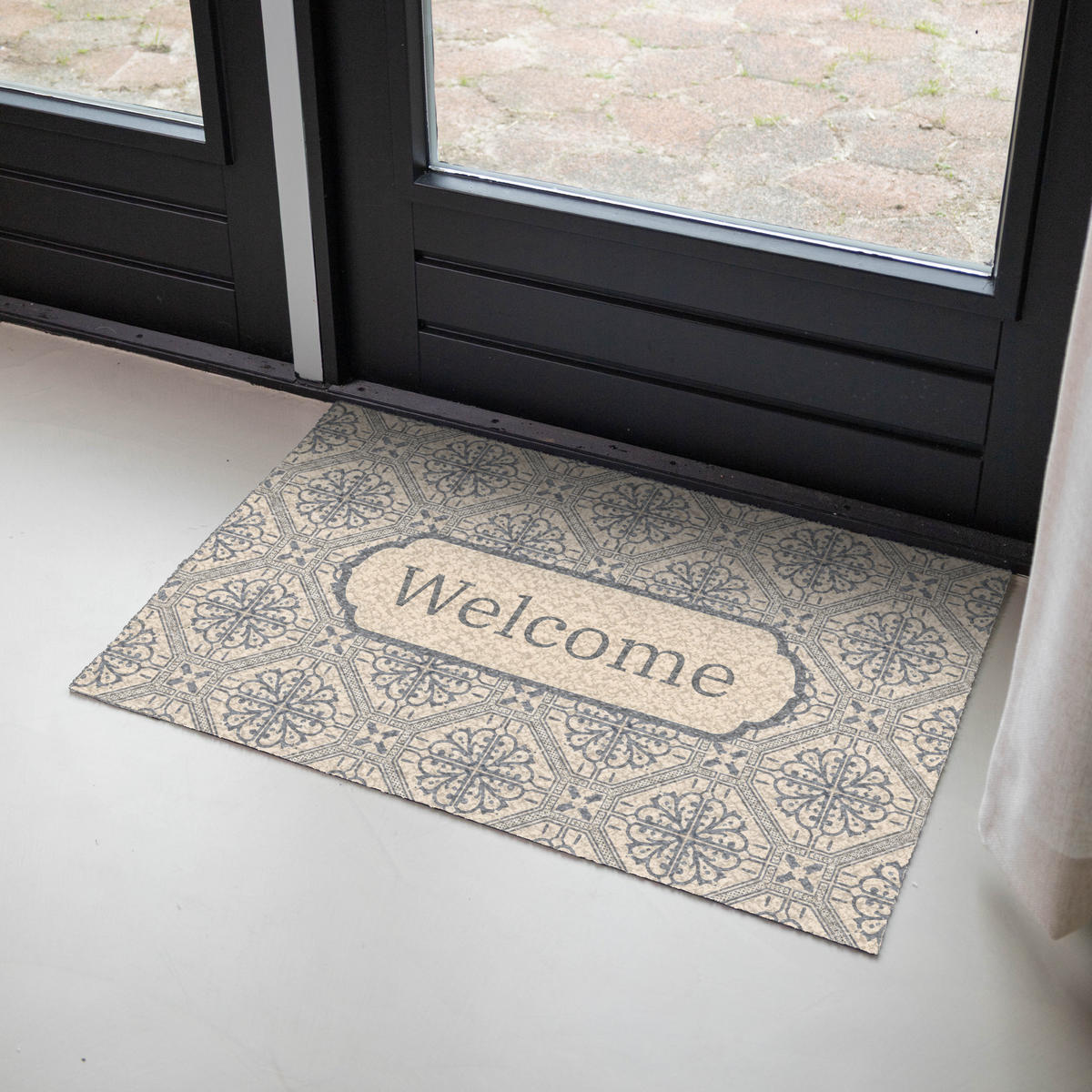 ROHOŽKA Welcome - Classic - Grey 90x60 cm - béžová, plast/umělá hmota (90/0.4cm) - MuchoWow