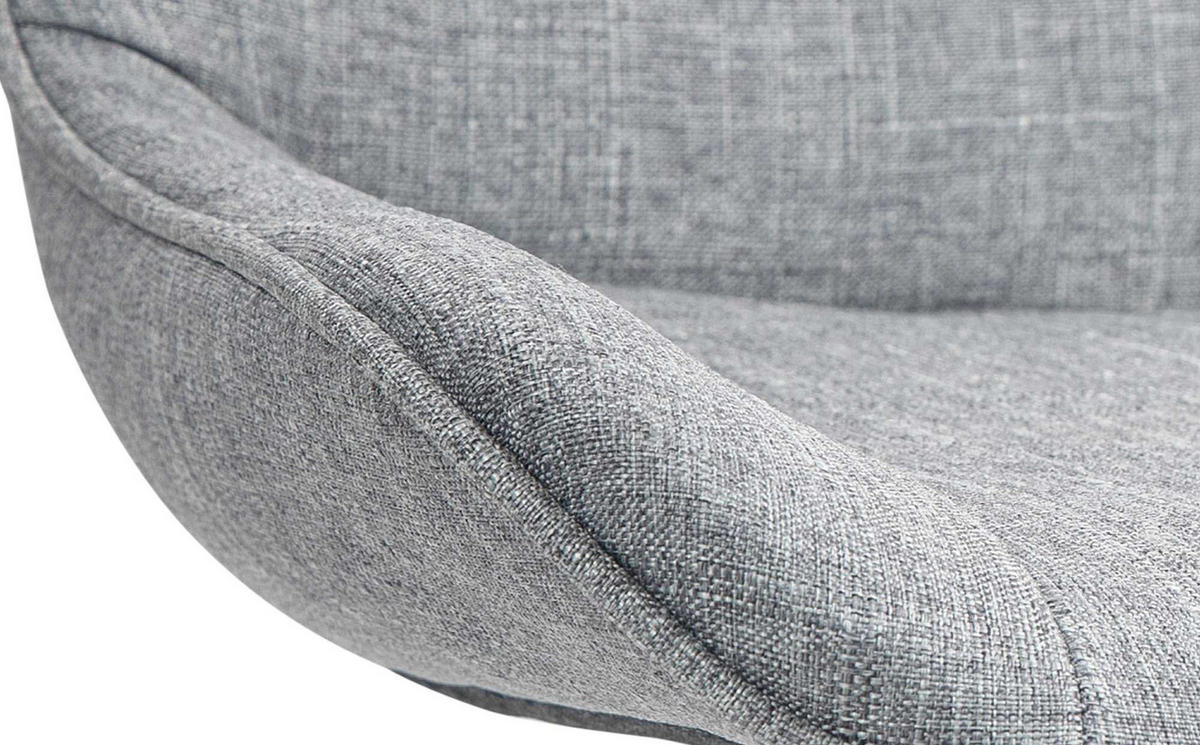 BARHOCKER Stoff grau - Schwarz/Grau, Textil/Metall (49/85/51cm) - CLP