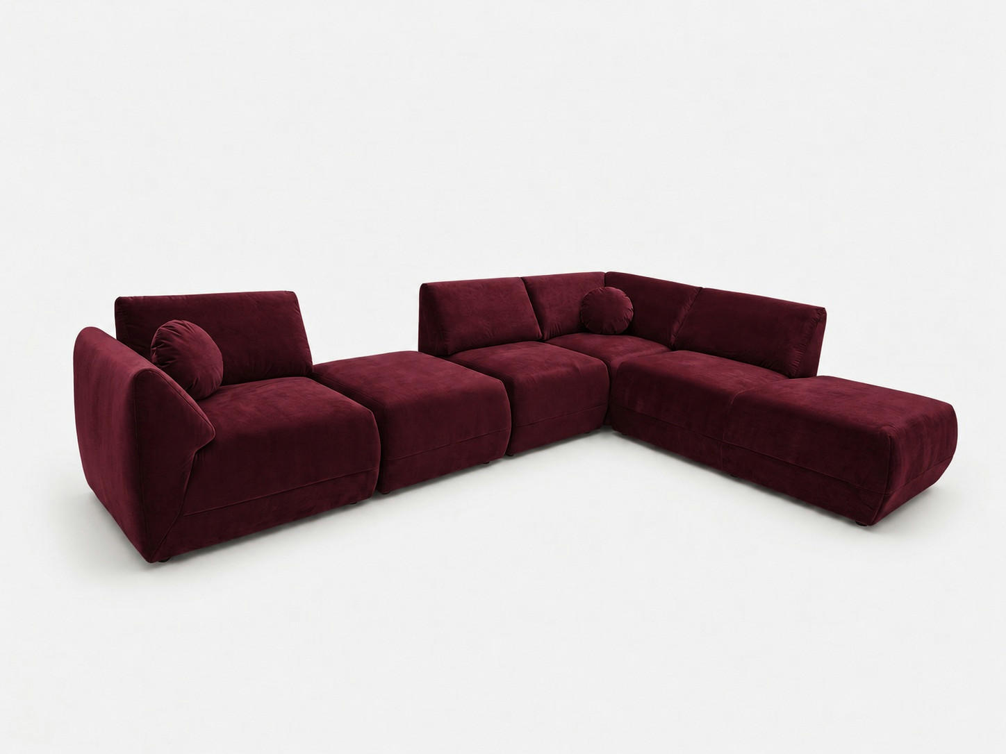 ECKSOFA Cordoba Modulares Rechts Bordeaux - Bordeaux, Textil (352/244cm) - KS Home Concept