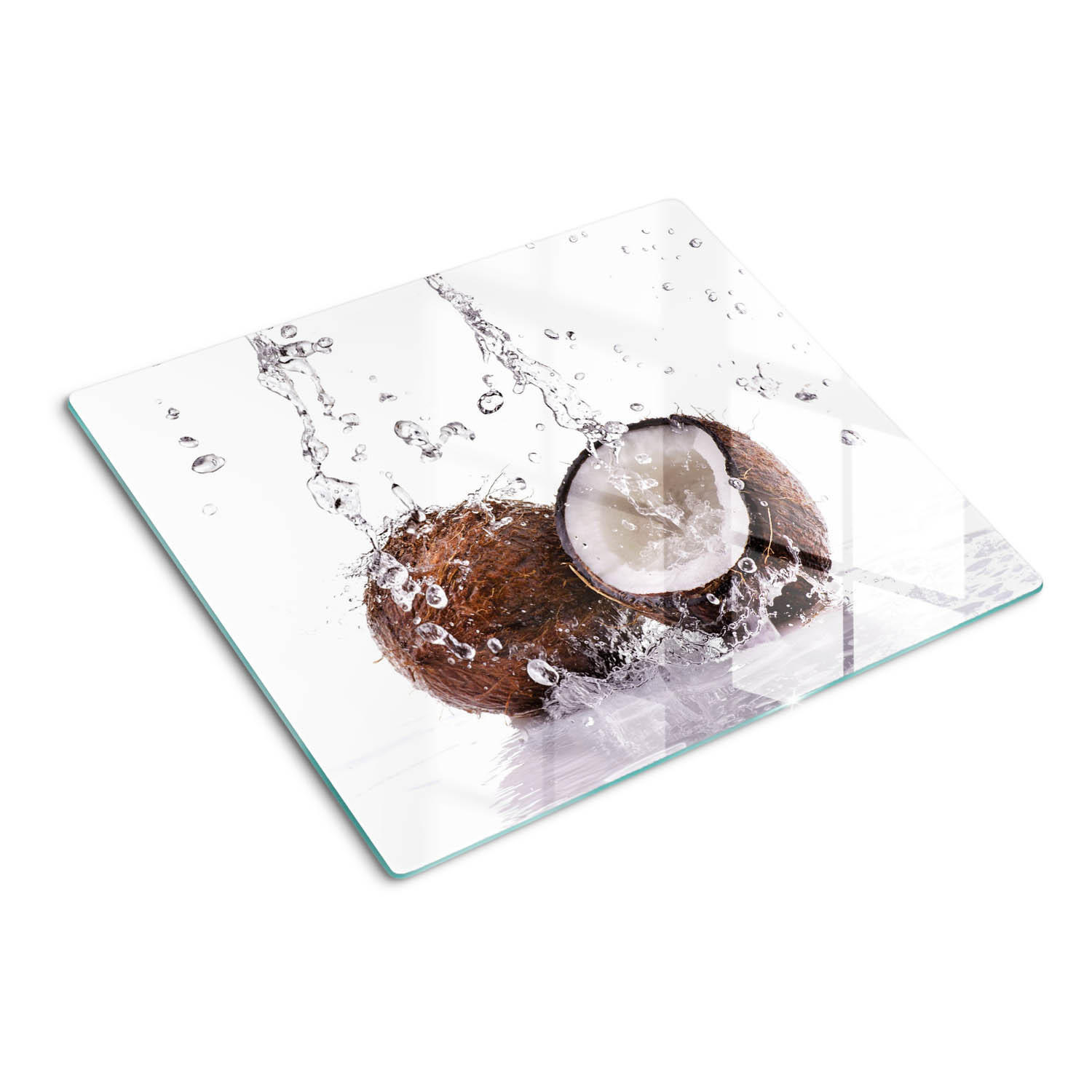 GLASPLATTE 60x52 cm Kokosnuss und Wasser - Braun, Glas (60/0.4/52cm) - TULUP