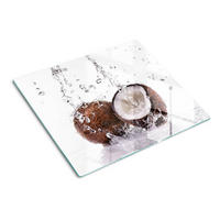 GLASPLATTE 60x52 cm Kokosnuss und Wasser - Braun, Glas (60/0.4/52cm) - TULUP