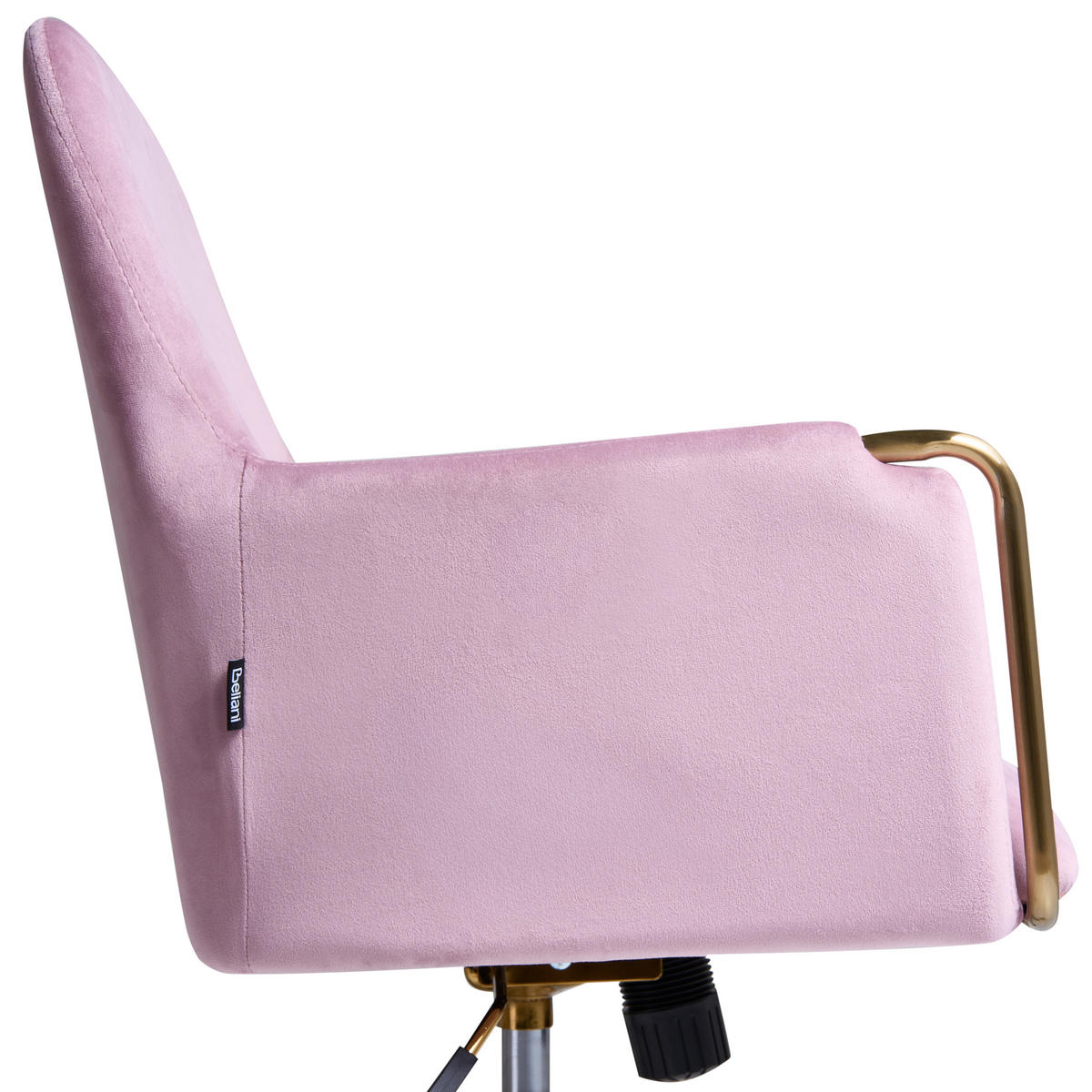 SCHREIBTISCHSTUHL Samtstoff Pastellrosa Altona - Pink, Textil (59/84/59cm) - Beliani
