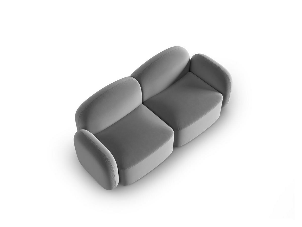 SOFA Blair aus Samt hellgrau 2 Sitzplätze - Hellgrau, Textil (87/80/194cm) - Micadoni