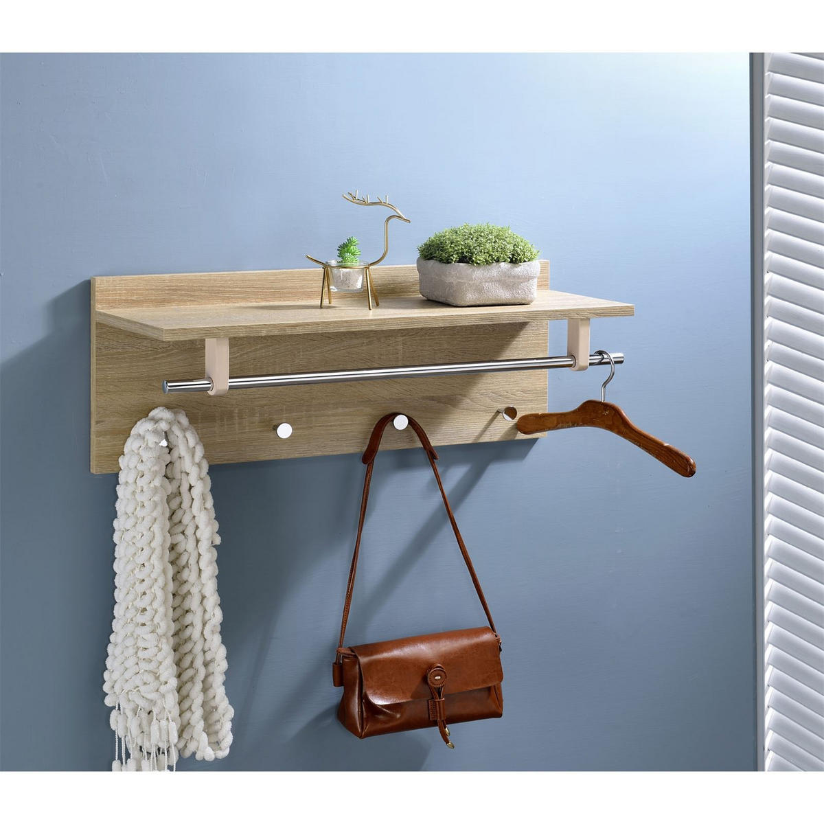 WANDGARDEROBE ULF - Sonoma Eiche, Holzwerkstoff (75/30/26cm) - IDIMEX