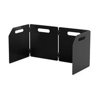 WINDSCHUTZ, schwarz, dreifach faltbar, 50 × 24,8 × 25 cm, Zinklegierung - Schwarz, Metall (24.8/25/50cm) - Authentics