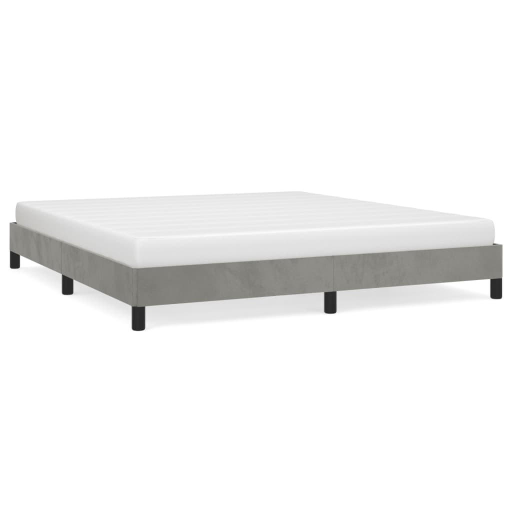 BETTGESTELL Ohne Matratze Hellgrau 180/200 Cm Samt - Grau, Textil (180/200cm) - vidaXL