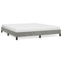 BETTGESTELL Ohne Matratze Hellgrau 180/200 Cm Samt - Grau, Textil (180/200cm) - vidaXL