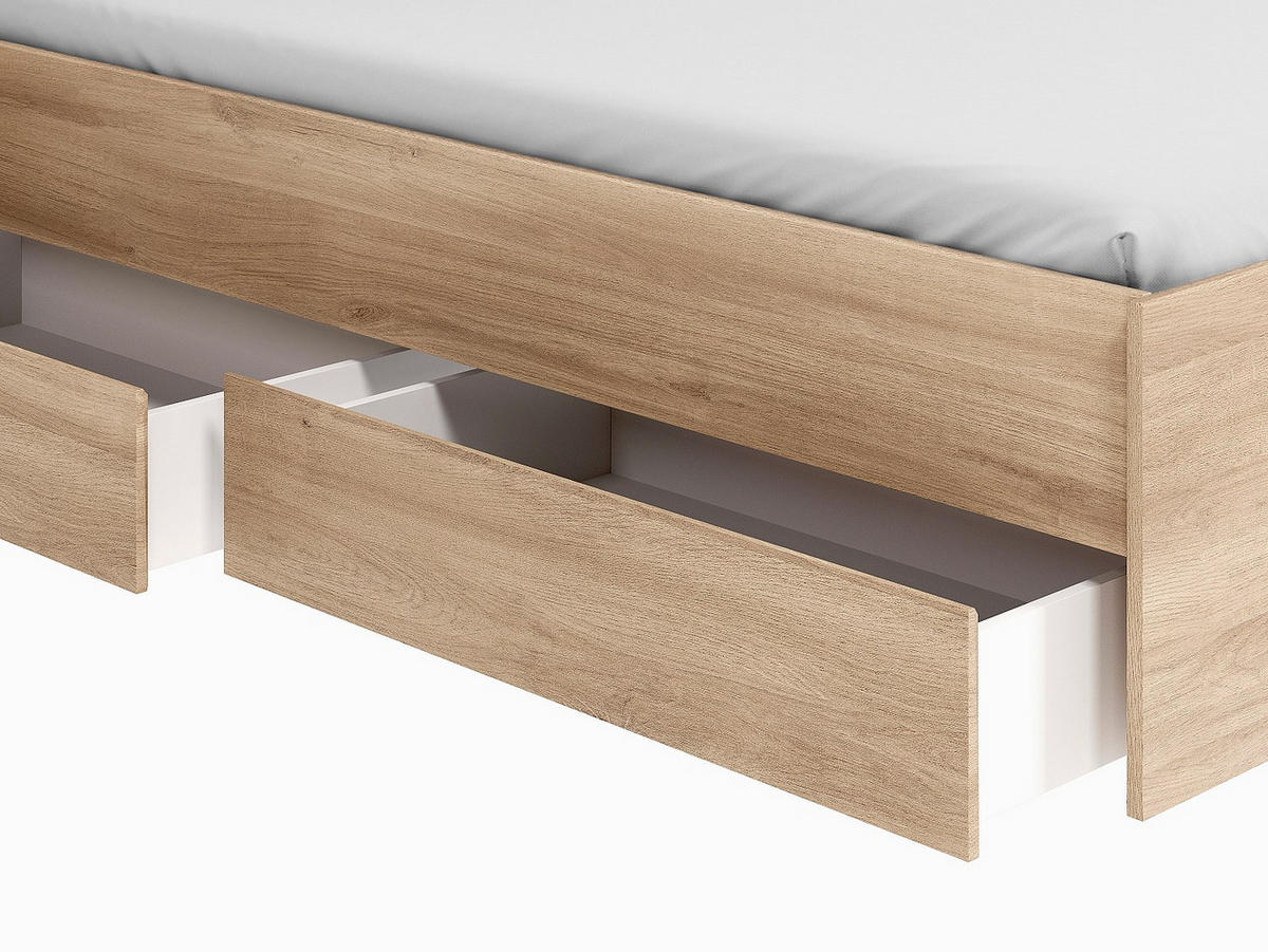 STAURAUMBETT Escale 2 140x200cm von Parisot in Japanischer Eiche - Braun, Holz/Holzwerkstoff (140/200cm) - Vente-Unique