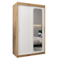 SCHWEBETÜRENSCHRANK 200/120/62 2-türig - Silberfarben/Weiß, Holz/Kunststoff (120/200/62cm) - Abiks Möbel