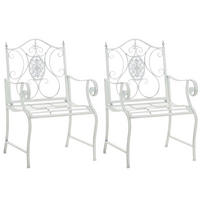 GARTENSTÜHLE Puncho - 2er Set antik weiß - Weiß, Metall (62/94/53cm) - TPFGarden