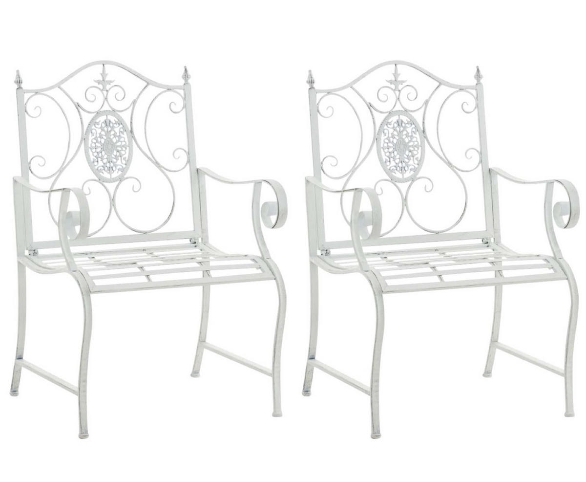 GARTENSTÜHLE Puncho - 2er Set antik weiß - Weiß, Metall (62/94/53cm) - TPFGarden