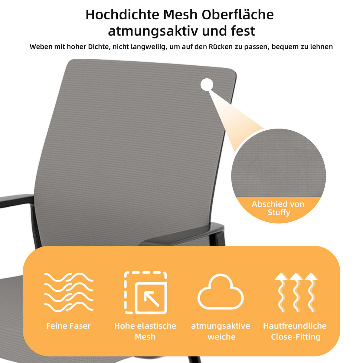 DREHSTUHL Netz & Mesh Grau & Schwarz - Schwarz/Grau, Textil/Metall (59/90/55cm) - WISHDOR