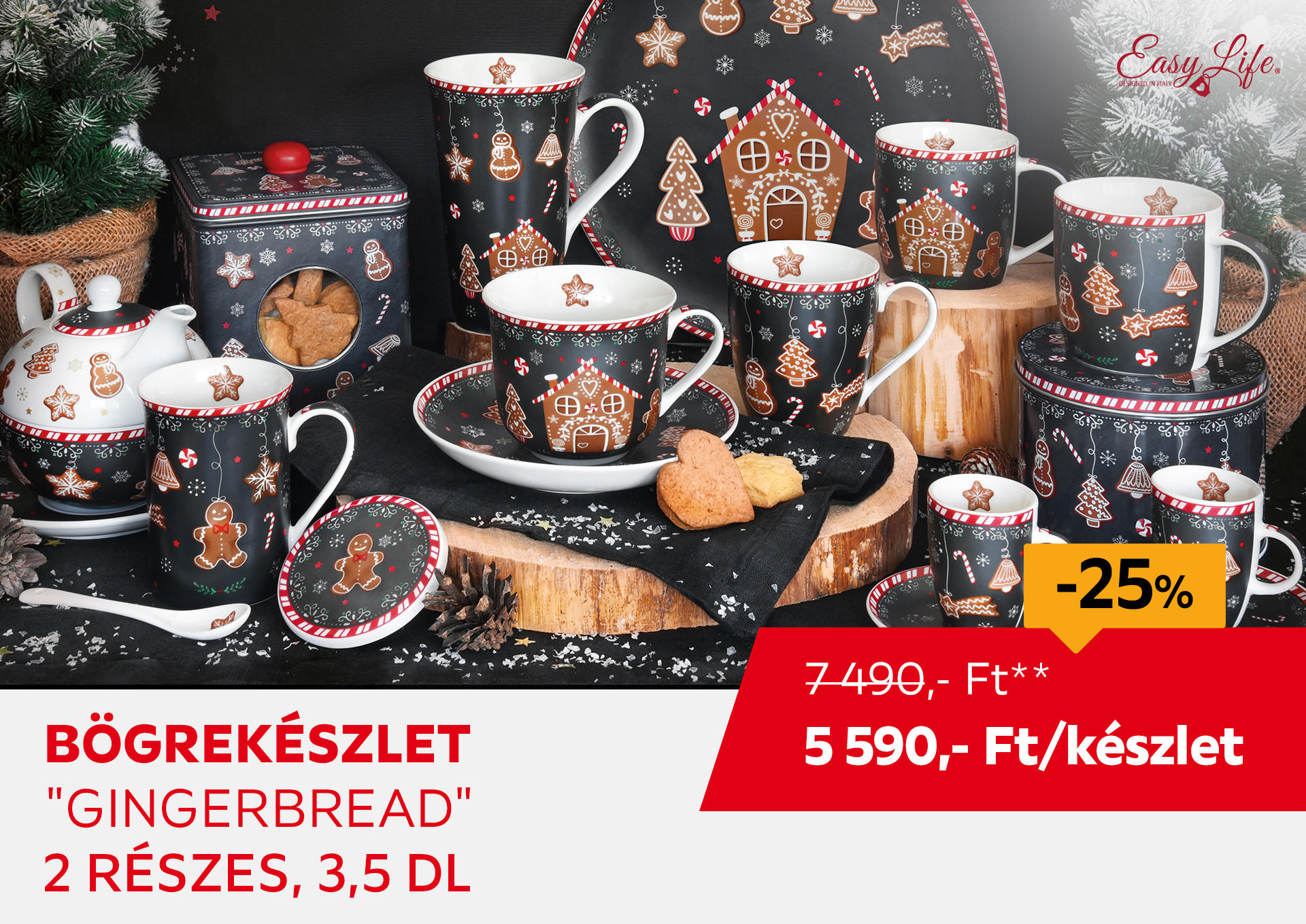 Bögrekészlet "Gingerbread", 2 részes, 3,5 dl Kiemelt termék 7490 Ft.- helyett 5590 Ft.-