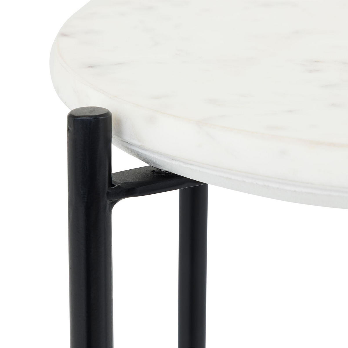 BEISTELLTISCH CRATO schwarz/weiß - Schwarz/Weiß, Metall (36/36/55cm) - IDIMEX