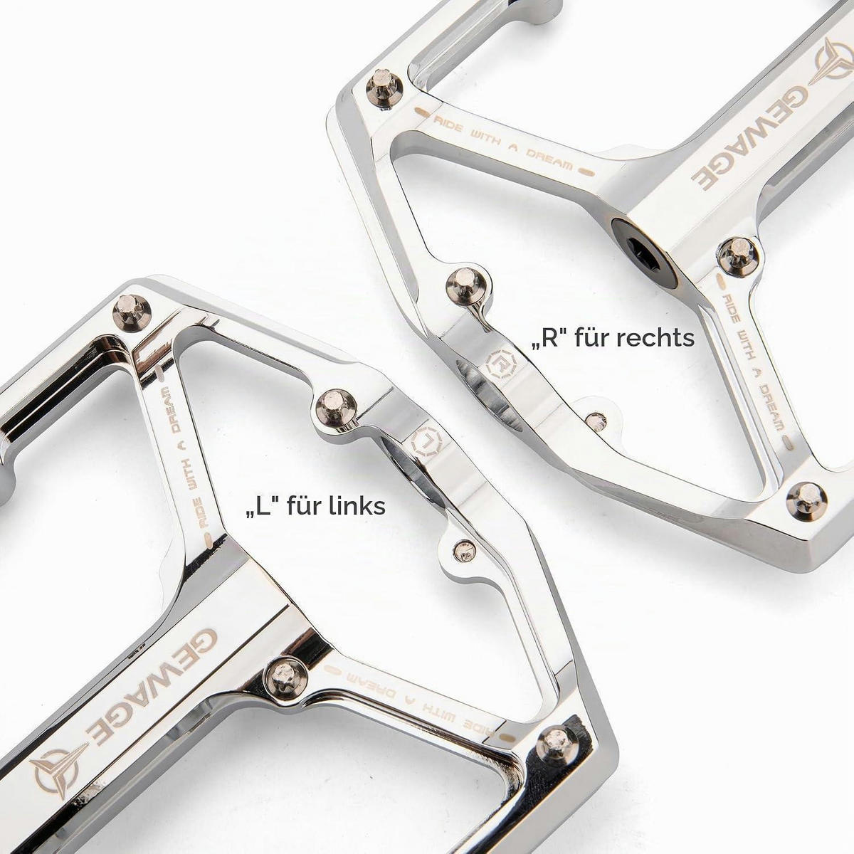 FAHRRADPEDALE Rennrad/Mountainbike 3 Lager Silber - Silberfarben, Metall (10/1.4/10.4cm)