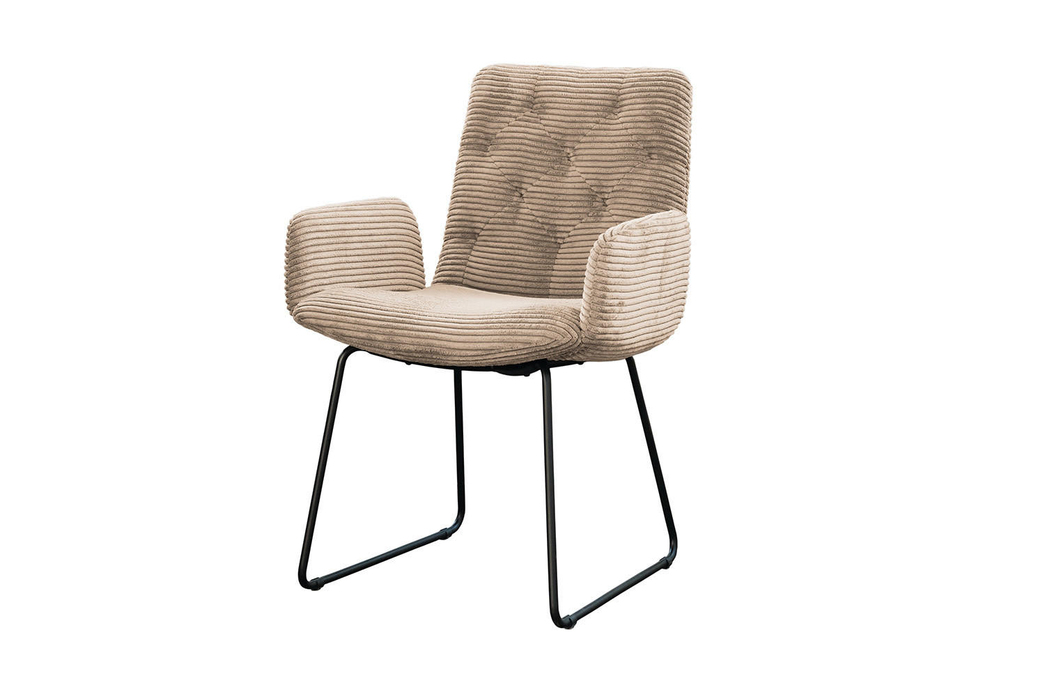 STUHL NEW CHARME Taupe Cord - Taupe, Textil (59/87/66cm) - KAWOLA