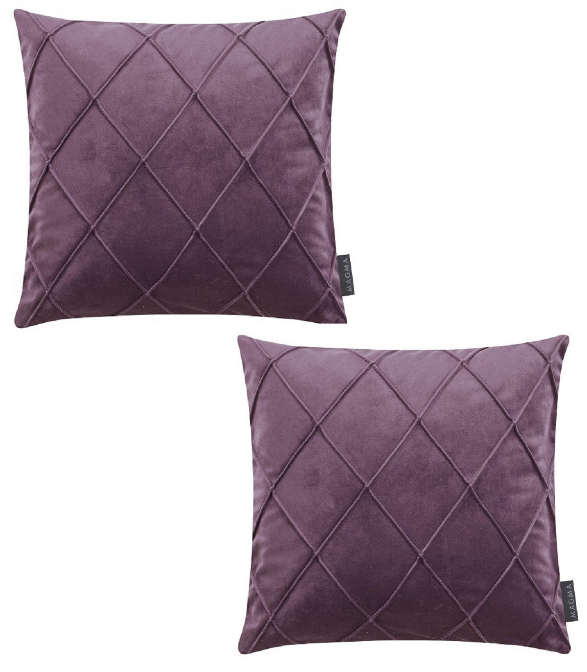 KISSENHÜLLE 2er Set Nobless Rauten 40/40 cm flieder - Flieder, Textil (40/40cm) - Magma Heimtexx