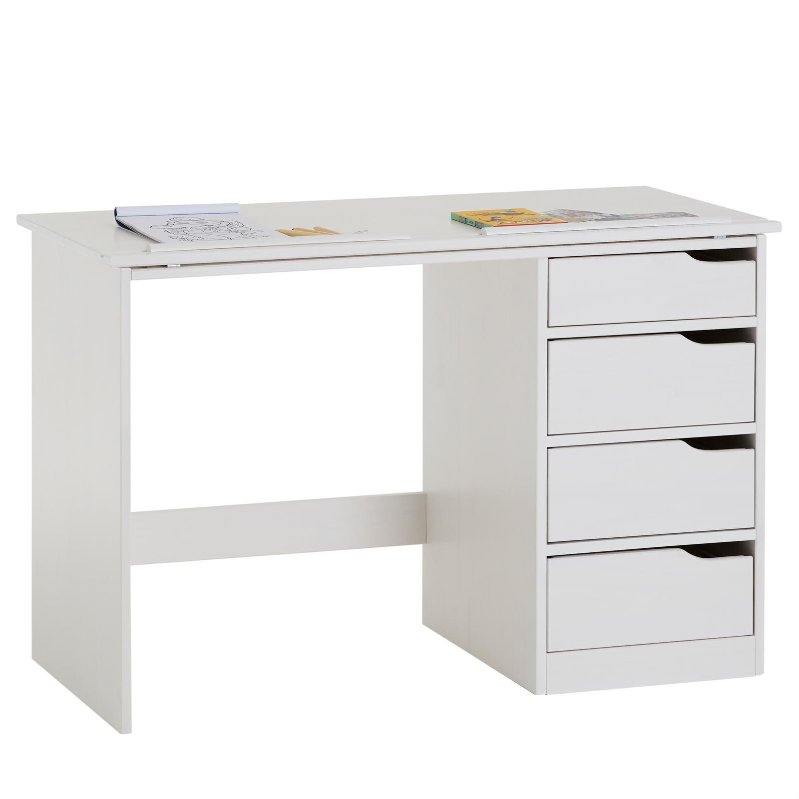 KINDERSCHREIBTISCH EMMA - Weiß, Holz (114/76/55cm) - IDIMEX