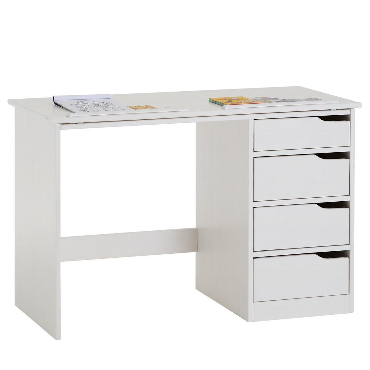 KINDERSCHREIBTISCH EMMA - Weiß, Holz (114/76/55cm) - IDIMEX