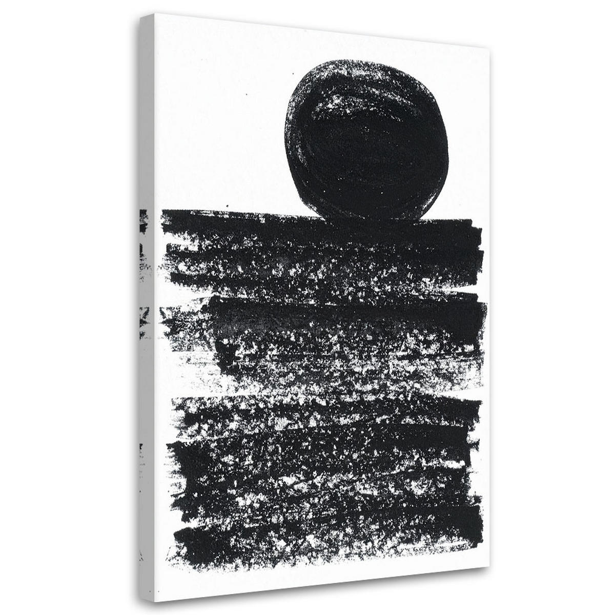 LEINWANDBILD Moderne Abstraktion 80x120cm - Schwarz, Textil (80/120cm) - Feeby