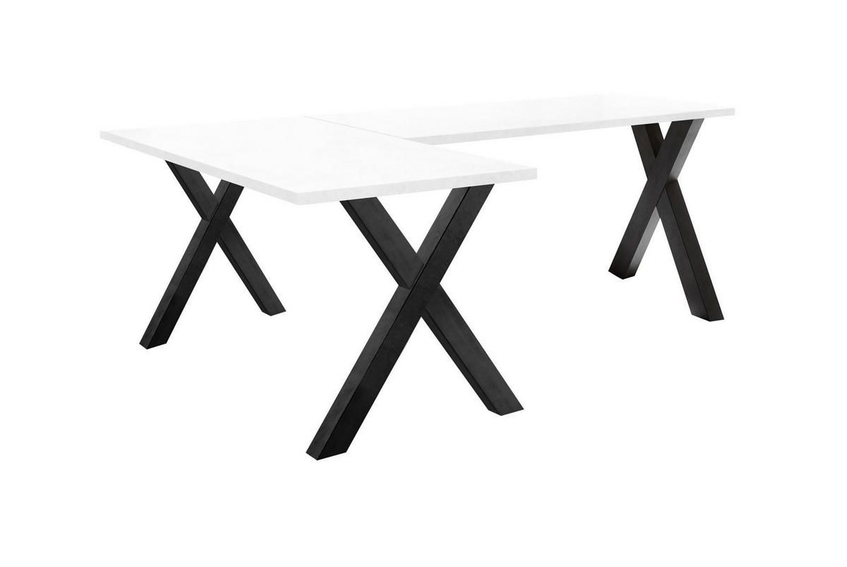 ECKSCHREIBTISCH Ede 6 230 x 140 x 75 Computertisch Graphit/Weiß Matt Lack - Weiß, Holz (230/140/75cm) - 58aufmkessel
