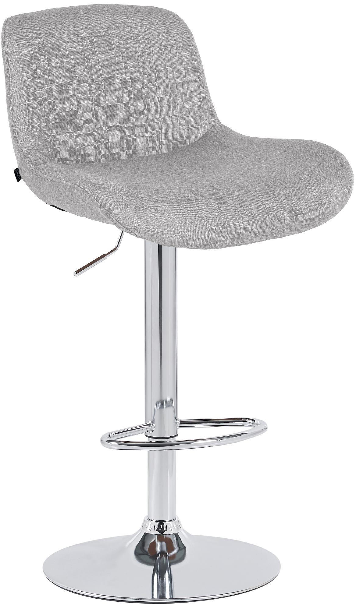 BARHOCKER Stoff hellgrau - Chromfarben/Hellgrau, Textil/Metall (50/85/50cm) - CLP
