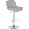 BARHOCKER Stoff hellgrau - Chromfarben/Hellgrau, Textil/Metall (50/85/50cm) - CLP