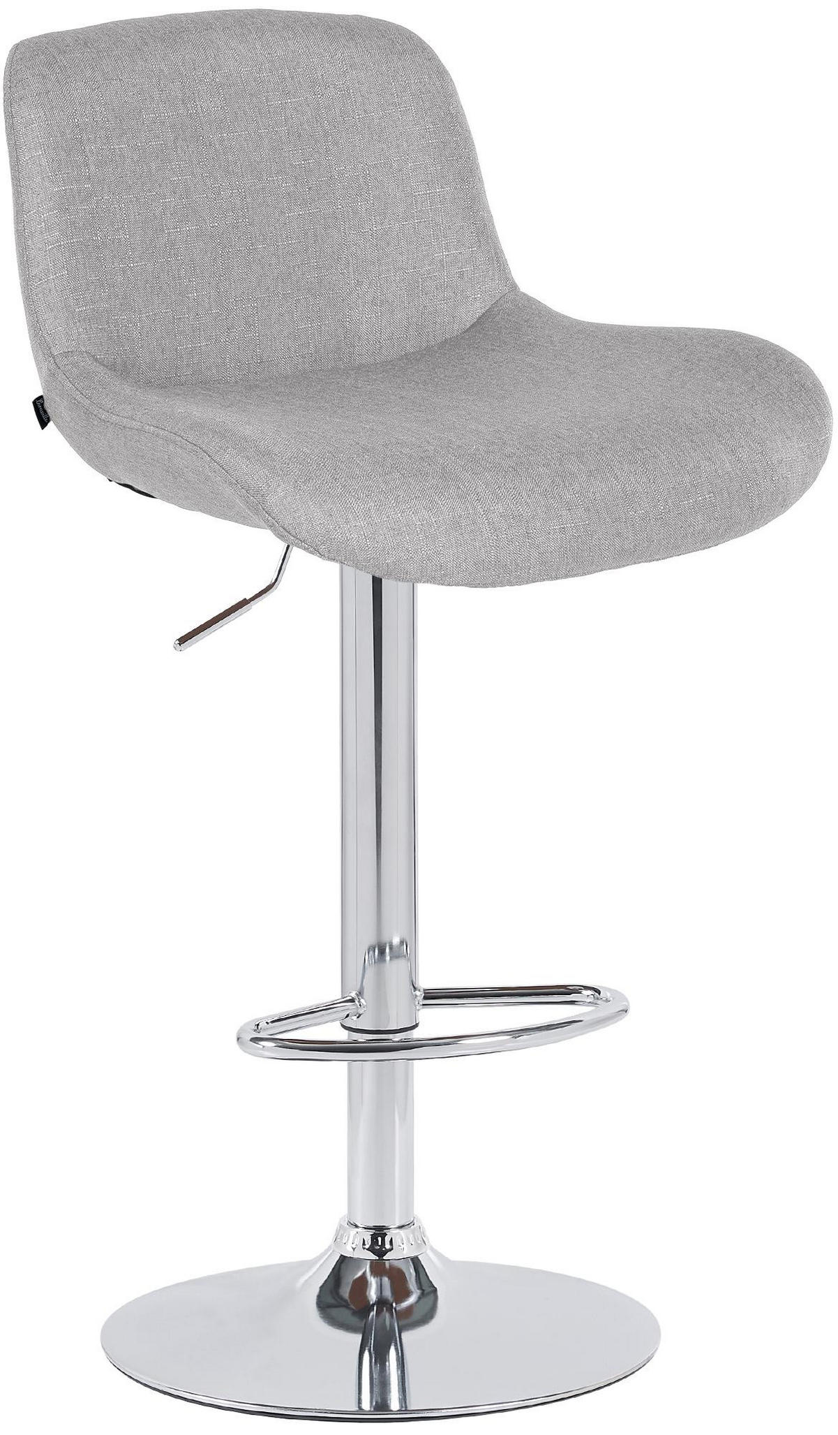 BARHOCKER Stoff hellgrau - Chromfarben/Hellgrau, Textil/Metall (50/85/50cm) - CLP