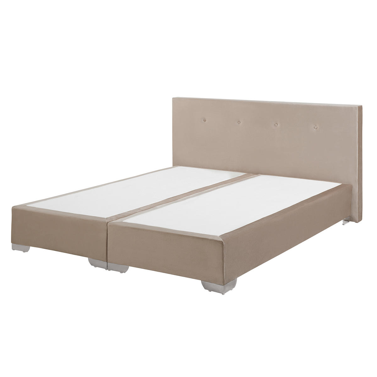 BOXSPRINGBETT 160/200cm Helles Beige Consul - Beige, Textil (160/200cm) - Beliani