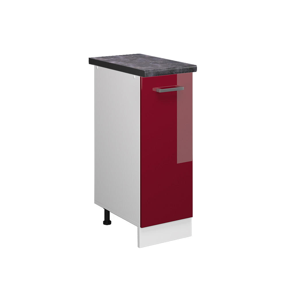 APOTHEKERSCHRANK R-Line Bordeaux Hochglanz 30 cm, AP Anthrazit - Bordeaux/Weiß, Holzwerkstoff (30/81.6/60cm) - Vicco