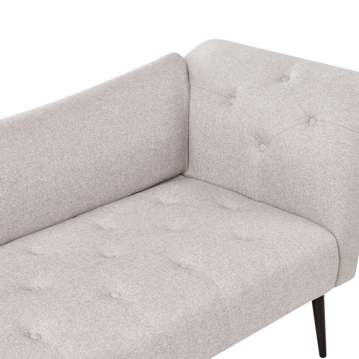 ČALOUNĚNÉ LEHÁTKO CHAISE LONGUE Látka Světle béžové Nantilly - černá/béžová, textil (175/76/69cm) - Beliani