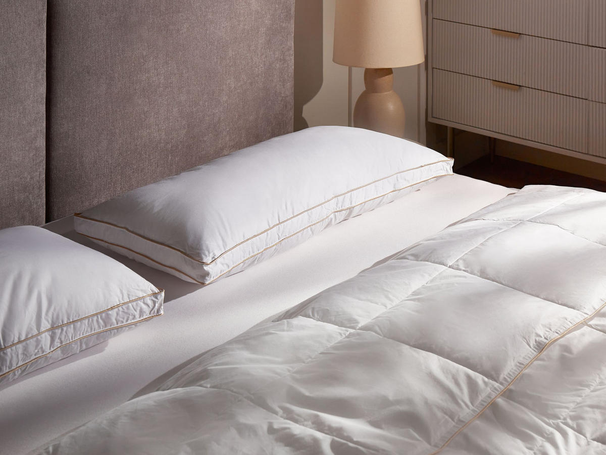 KOPFKISSEN Weiß Hoch 40/80 cm Etna - Weiß, Naturmaterialen (80/40cm) - Beliani