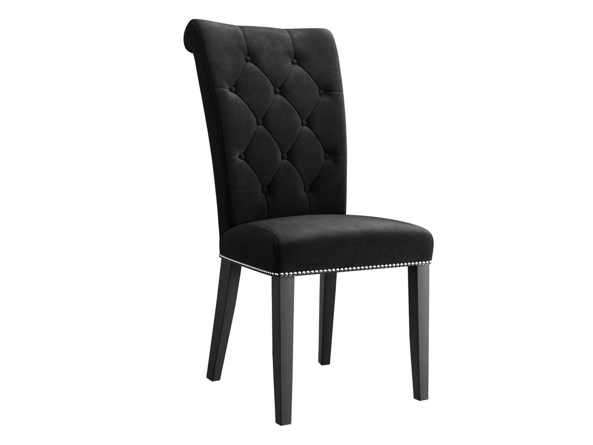 POLSTERSTUHL Christina, Holzfarbe: Schwarz - Schwarz, Holz/Textil (47/103/68cm) - MIRJAN24