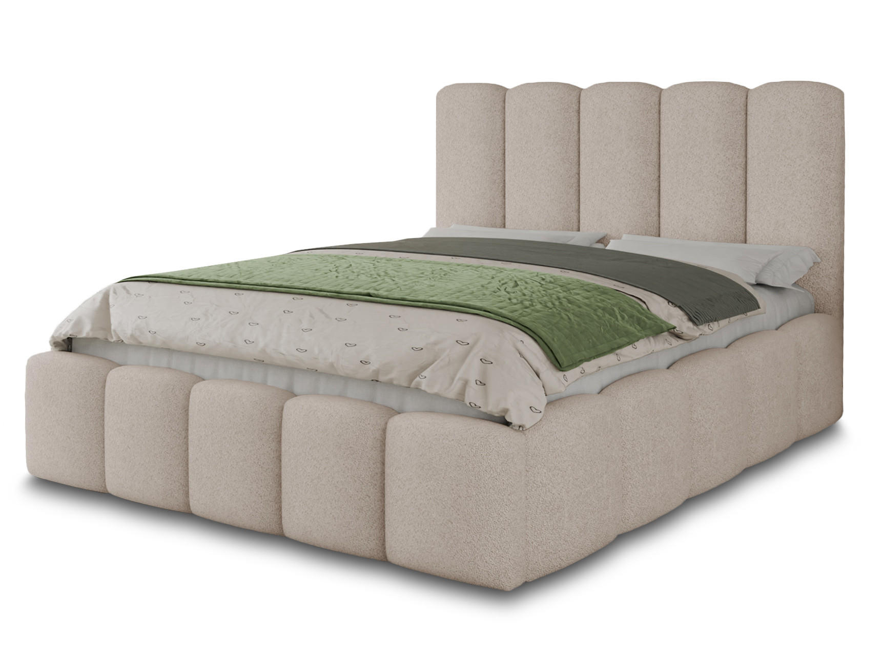 POLSTERBETT Aura - Eichefarben/Creme, Holz/Kunststoff (180/200cm) - Sofnet