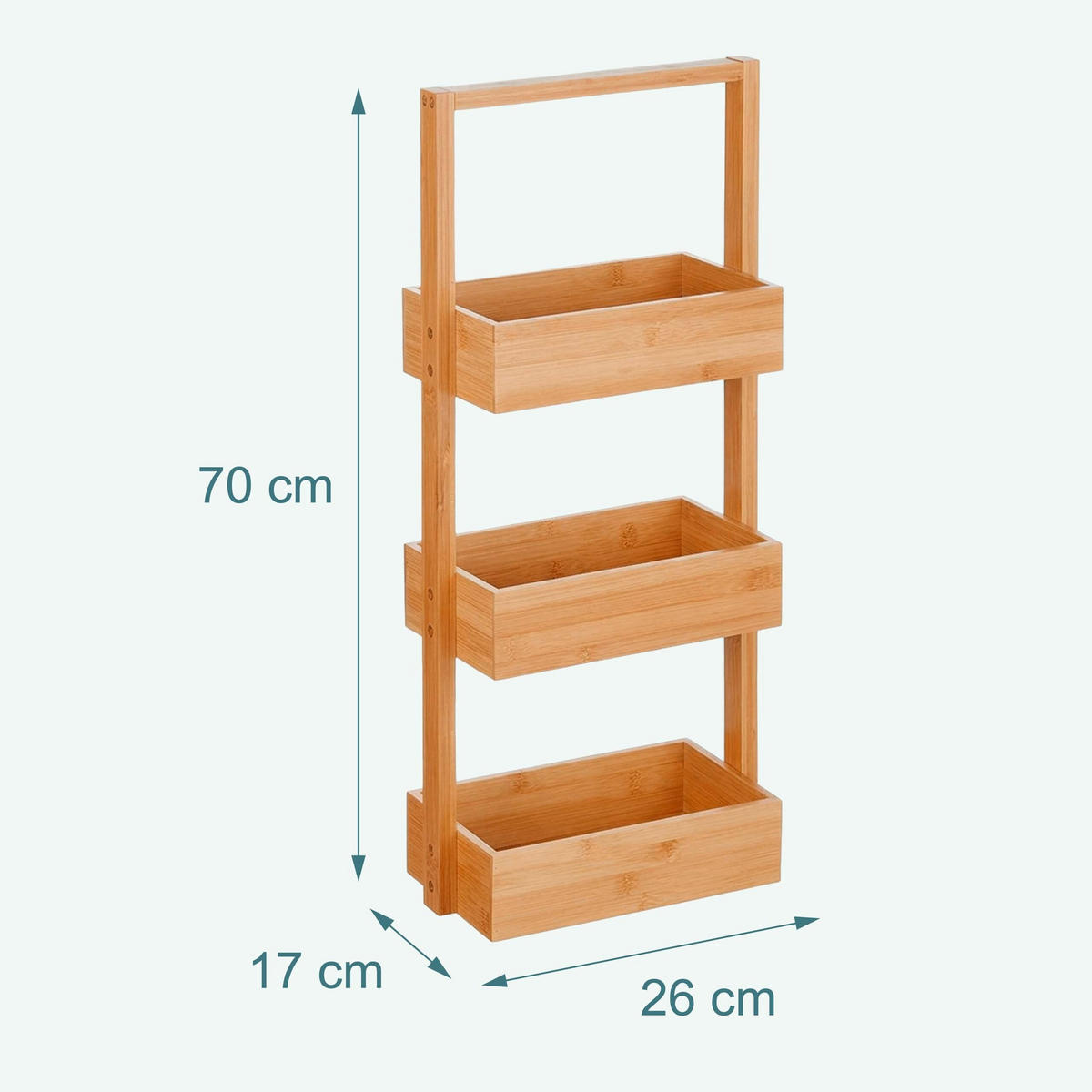 BADREGAL - Hellbraun, Holz/Holzwerkstoff (26/70/17cm) - Relaxdays