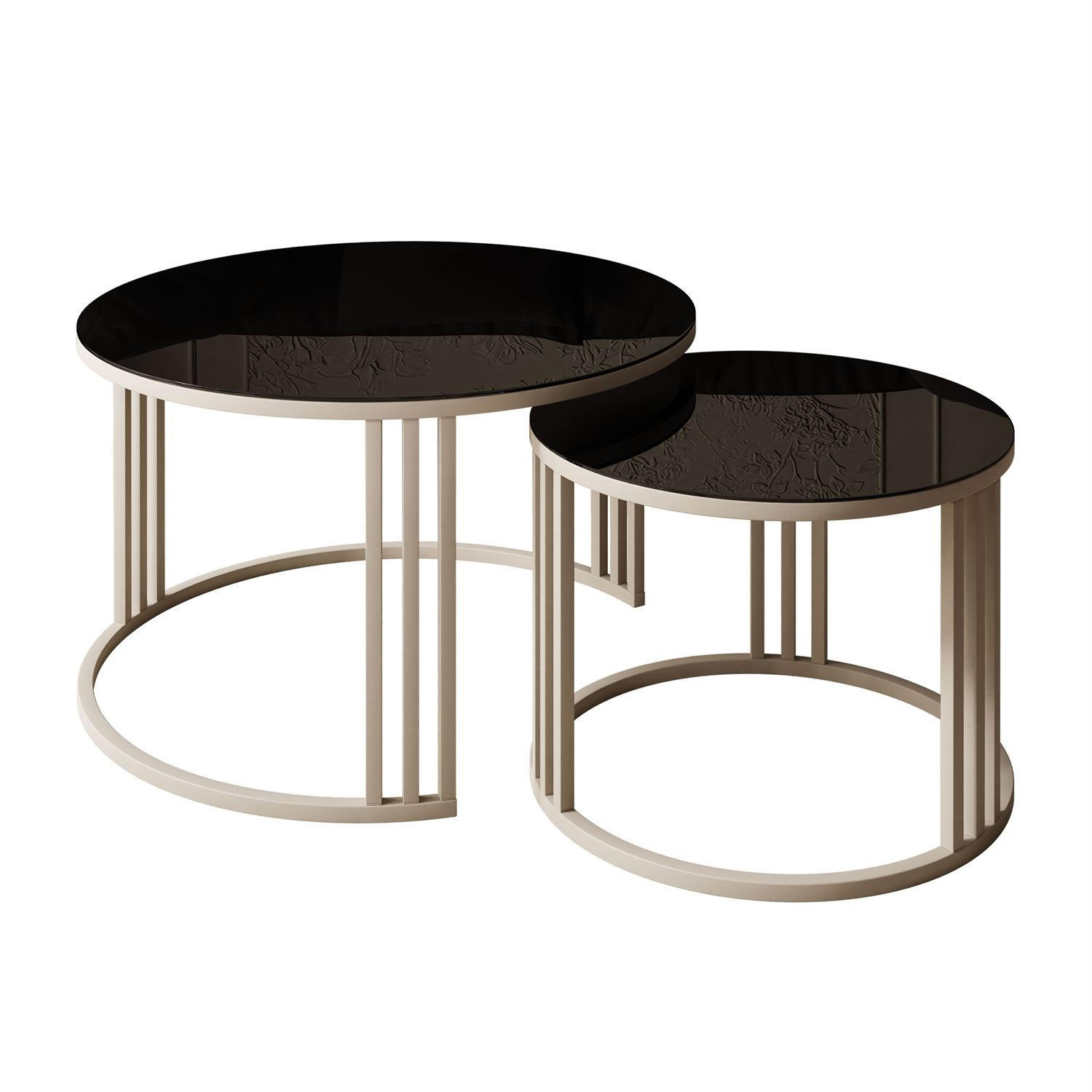 Lookway Couchtisch Kaschmir, Schwarz 70x48x70 cm