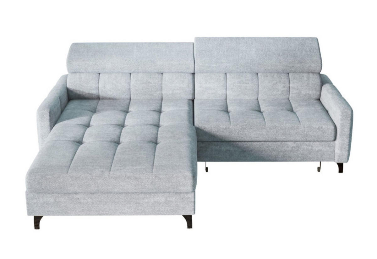 ECKSOFA Grau-Blau BAMBINO Mit Verstellbaren Kopfstützen Links - Blau/Grau, Textil (223/174cm) - Sepro Meble