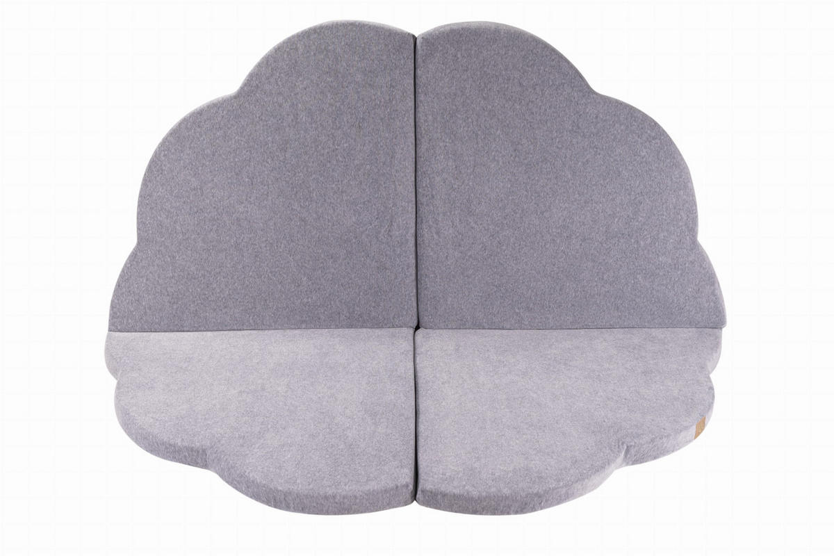 SPIELMATTE für Kinder, Wolke, Samt, Hellgrau - Grau, Textil (160/160cm) - MeowBaby