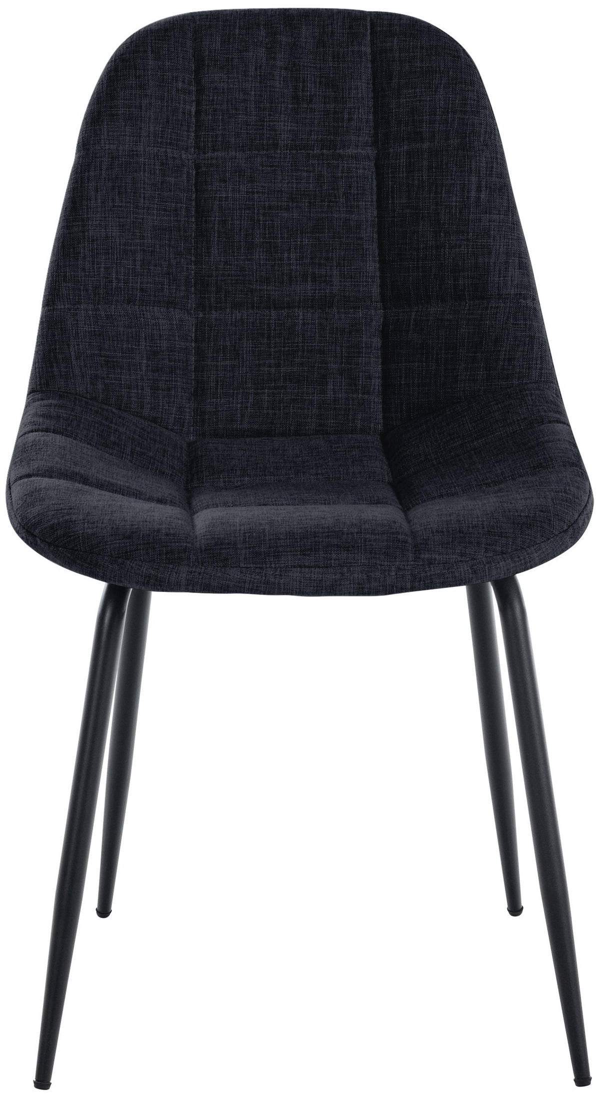 STUHL 2er Set Stoff schwarz - Schwarz, Textil/Metall (46/82/52cm) - CLP