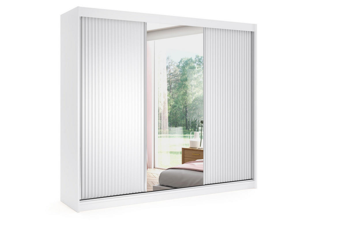 KLEIDERSCHRANK RYFLO - 250 - Weiß - Weiß, Holzwerkstoff (250/215/61cm) - ALTDECOR