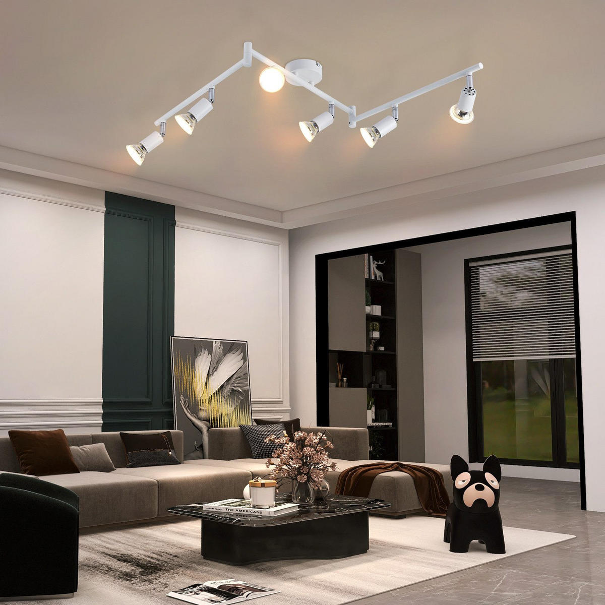 STRAHLER Flensburg 6-flammig 108/8/15.5 cm - Weiß, Metall (108/8/15.5cm) - Nettlife