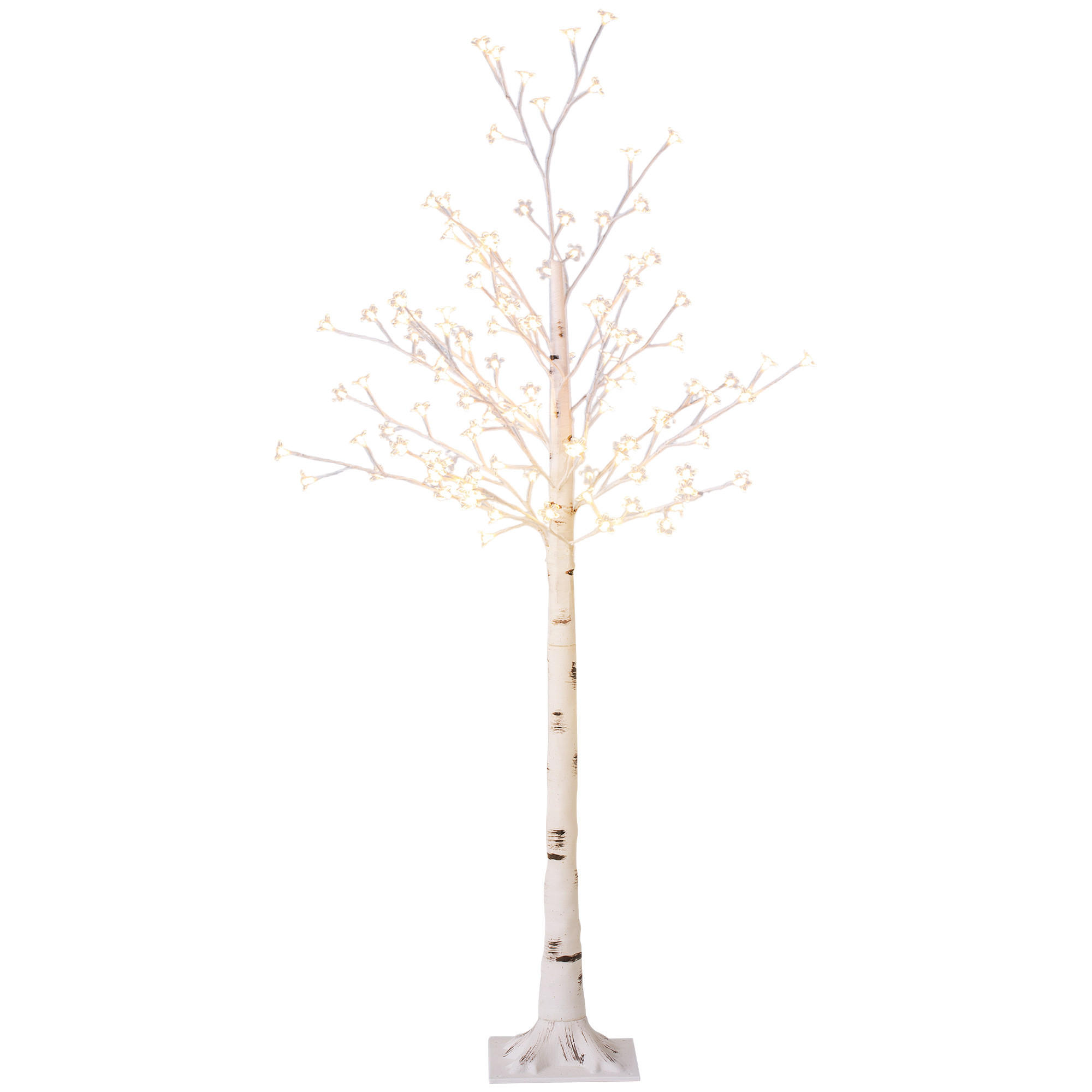 LED Baum, 150 cm Lichterbaum, Kirschbaum mit 120 LEDs, 3 Helligkeitsstufen - Weiß, Kunststoff (150cm) - HOMCOM