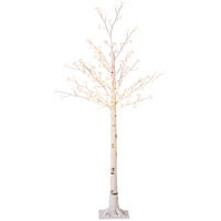 LED Baum, 150 cm Lichterbaum, Kirschbaum mit 120 LEDs, 3 Helligkeitsstufen - Weiß, Kunststoff (150cm) - HOMCOM