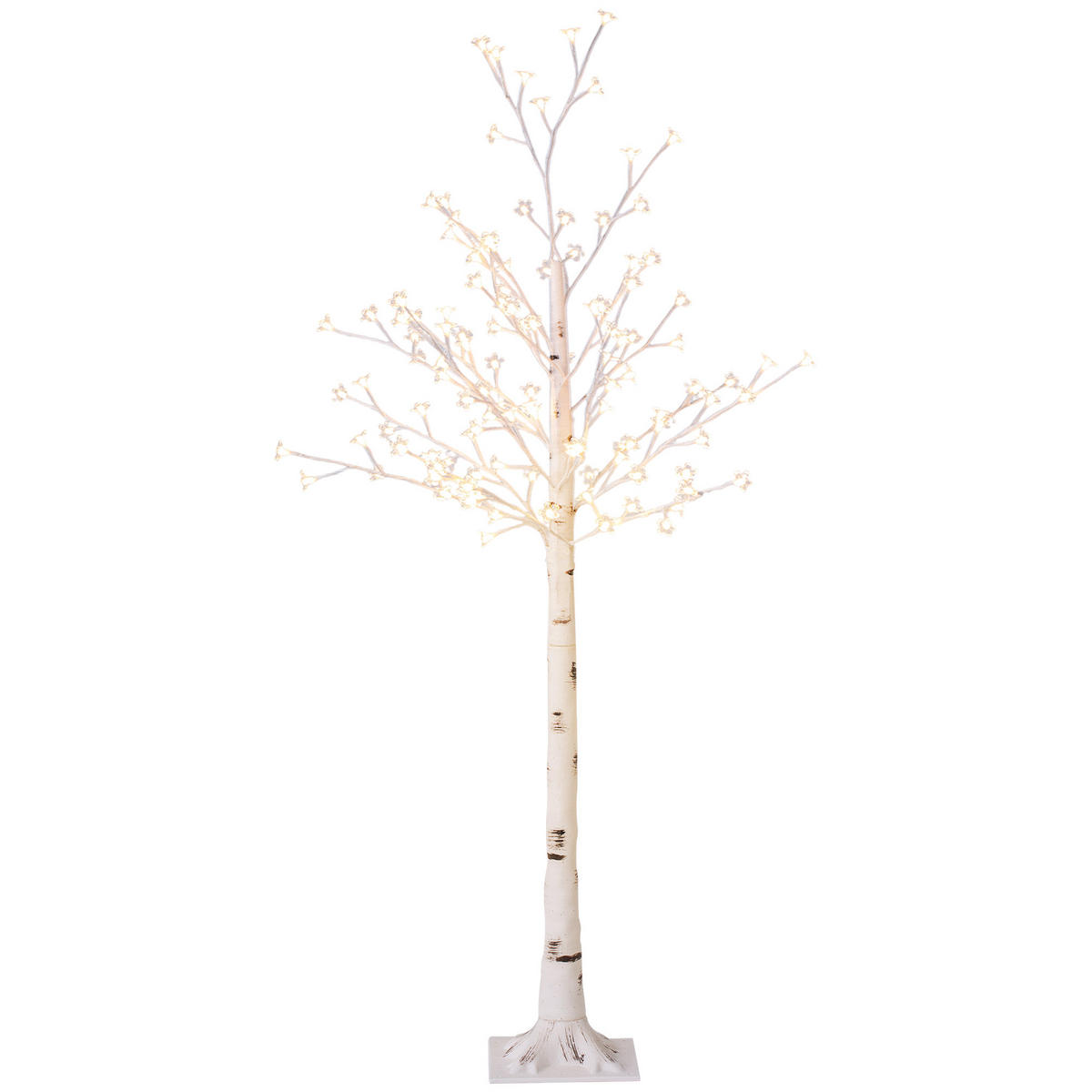 LED Baum, 150 cm Lichterbaum, Kirschbaum mit 120 LEDs, 3 Helligkeitsstufen - Weiß, Kunststoff (150cm) - HOMCOM
