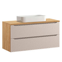 WASCHTISCH 120cm Elora Beige und Holz - Braun, Holzwerkstoff (120/59/46cm) - Petits-meubles