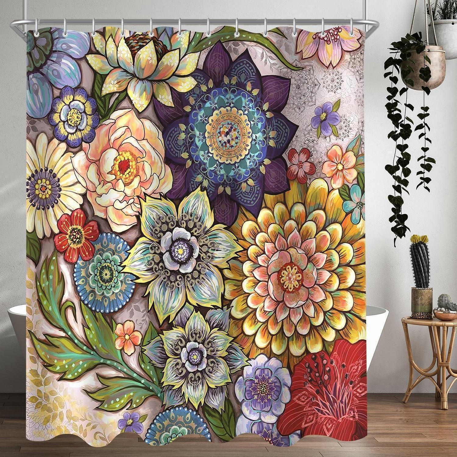 DUSCHVORHANG Böhmische Blume 240 x 200 cm - Multicolor, Textil (240/200cm)