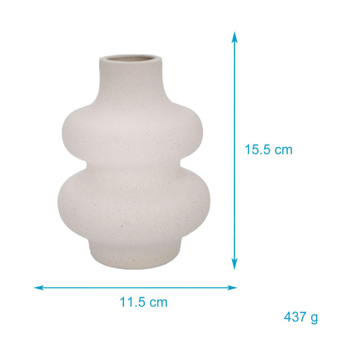 KERAMIK VASE - Weiß, Keramik (15.5cm) - Intirilife
