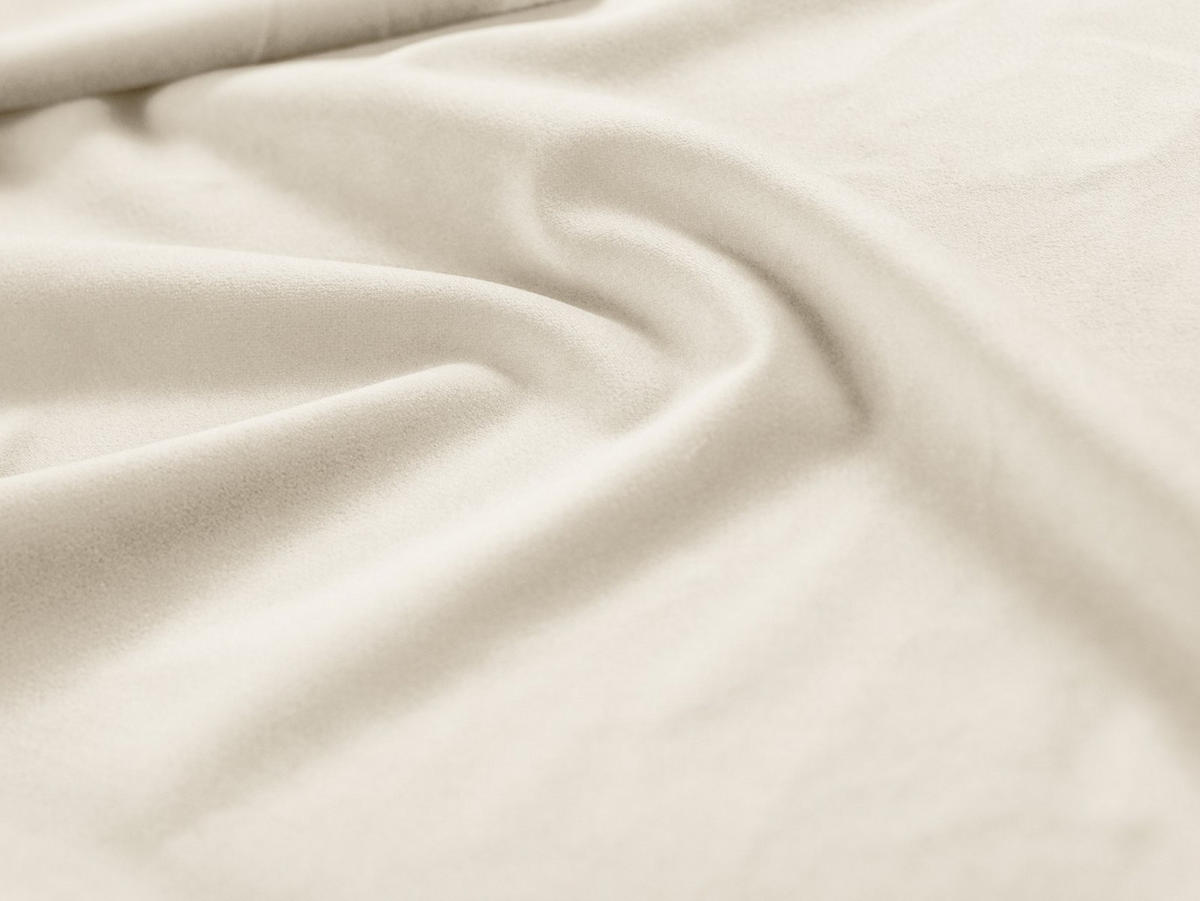 PANORAMASOFA Mamaia aus Samt leichtes beige 9 Sitzplätze - Creme, Textil (256/75/337cm) - Micadoni