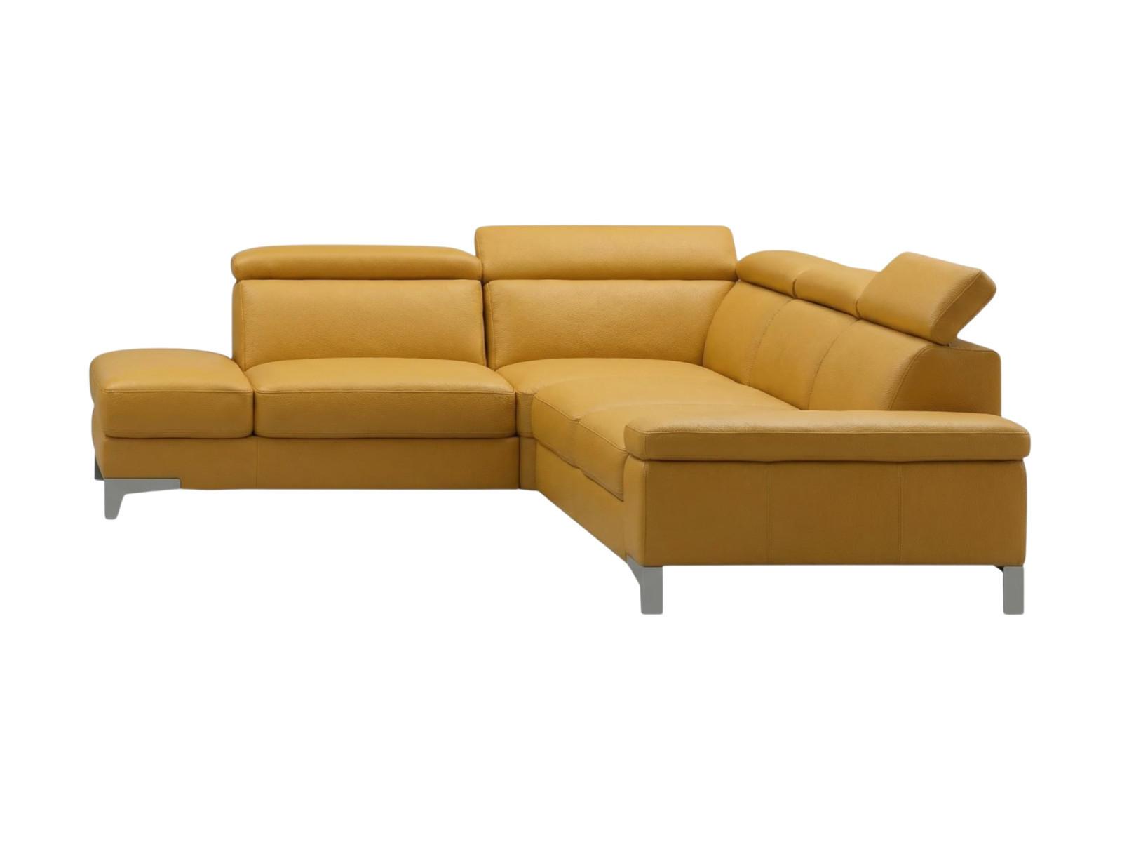ECKSOFA Talisman Echtleder Senfgelb - Gelb, Leder/Metall (224/271cm)